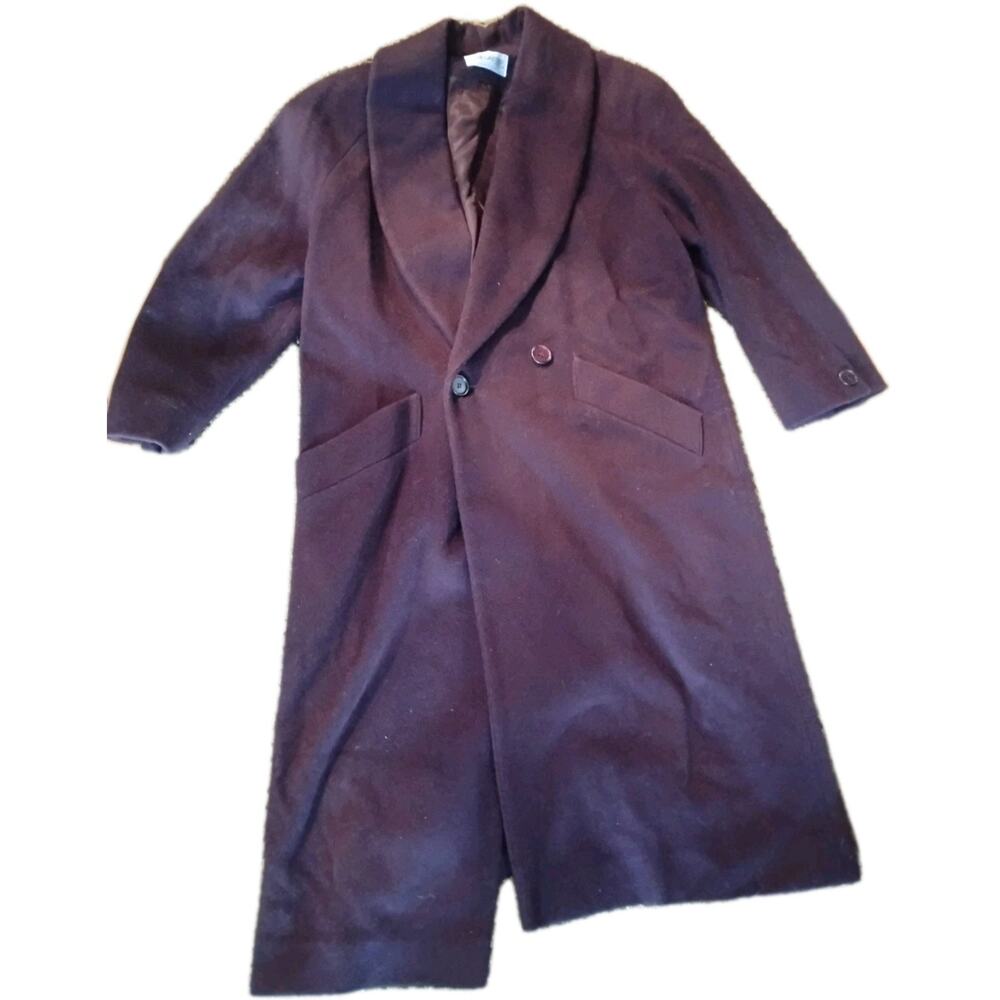 Women's Size 8 Forecaster Of Boston 100% Wool Long Overcoat Coat Made In Usa